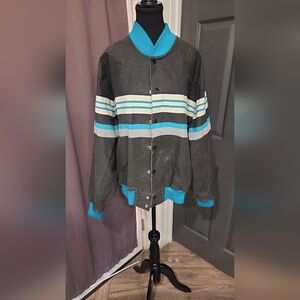 Wrangler Black and Teal Men's Vintage Brushpopper Jacket